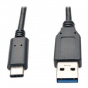 Tripp Lite USB 3.1 Gen 2 (10 Gbps) Cable, USB Type-C (USB-C) to USB-A (M/M), 0.91 m