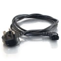 CablesToGo 2m 18 AWG UK 90&deg; Power Cord (IEC320C13R to BS 1363)