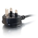 CablesToGo 2m 18 AWG UK 90&deg; Power Cord (IEC320C13R to BS 1363)