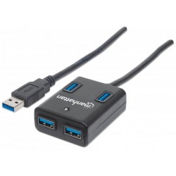 Manhattan 162296 5000Mbit/s Black interface hub