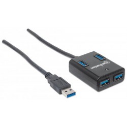 Manhattan 162296 5000Mbit/s Black interface hub