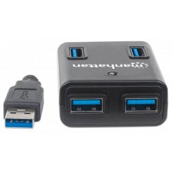 Manhattan 162296 5000Mbit/s Black interface hub