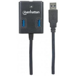 Manhattan 162296 5000Mbit/s Black interface hub