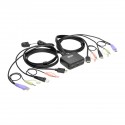 Tripp Lite 2-Port USB/HD Cable KVM Switch with Audio/Video, Cables and USB Peripheral Sharing