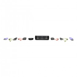 Tripp Lite 2-Port USB/HD Cable KVM Switch with Audio/Video, Cables and USB Peripheral Sharing