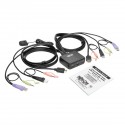 Tripp Lite 2-Port USB/HD Cable KVM Switch with Audio/Video, Cables and USB Peripheral Sharing