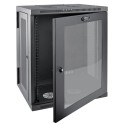 Tripp Lite SmartRack 15U Low-Profile Switch-Depth Wall-Mount Rack Enclosure Cabinet with Clear Acrylic Window, Hinged Back