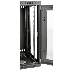 Tripp Lite SmartRack 15U Low-Profile Switch-Depth Wall-Mount Rack Enclosure Cabinet with Clear Acrylic Window, Hinged Back