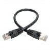 Tripp Lite Cat6a 10G-Certified Snagless Shielded STP Network Patch Cable (RJ45 M/M), PoE, Black, 0.31 m
