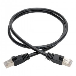 Tripp Lite Cat6a 10G-Certified Snagless Shielded STP Network Patch Cable (RJ45 M/M), PoE, Black, 0.91 m