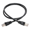 Tripp Lite Cat6a 10G-Certified Snagless Shielded STP Network Patch Cable (RJ45 M/M), PoE, Black, 0.91 m