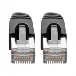 Tripp Lite Cat6a 10G-Certified Snagless Shielded STP Network Patch Cable (RJ45 M/M), PoE, Black, 2.13 m