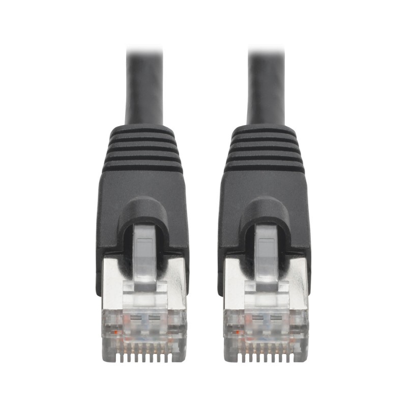 Tripp Lite Cat6a 10G-Certified Snagless Shielded STP Network Patch Cable (RJ45 M/M), PoE, Black, 3.05 m