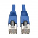 Tripp Lite Cat6a 10G-Certified Snagless Shielded STP Network Patch Cable (RJ45 M/M), PoE, Blue, 6.09 m