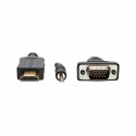 Tripp Lite HDMI to VGA + Audio Active Converter Cable, HDMI to Low-Profile HD15 + 3.5 mm (M/M), 1920 x 1200/1080p @ 60 Hz, 0.91 