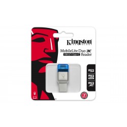 Kingston Technology MobileLite Duo 3C USB 3.0 (3.1 Gen 1) Type-A/Type-C Blue,Silver card reader