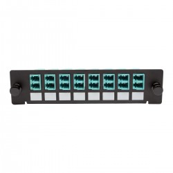 Tripp Lite High-Density Fiber Adapter Panel (MMF/SMF), 8 LC Duplex Connectors, Black