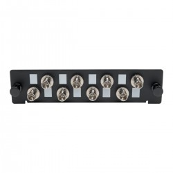 Tripp Lite High-Density Fiber Adapter Panel (MMF/SMF), 8 ST Simplex Connectors, Black