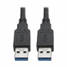 Tripp Lite USB 3.0 SuperSpeed A/A Cable for USB 3.0 All-in-One Keystone/Panel Mount Couplers (M/M), Black, 1.83 m