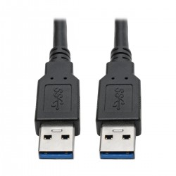Tripp Lite USB 3.0 SuperSpeed A/A Cable for USB 3.0 All-in-One Keystone/Panel Mount Couplers (M/M), Black, 1.83 m