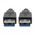Tripp Lite USB 3.0 SuperSpeed A/A Cable for USB 3.0 All-in-One Keystone/Panel Mount Couplers (M/M), Black, 1.83 m