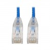 Tripp Lite Cat6 Gigabit Snagless Molded Slim UTP Patch Cable (RJ45 M/M), Blue, 15.24 cm