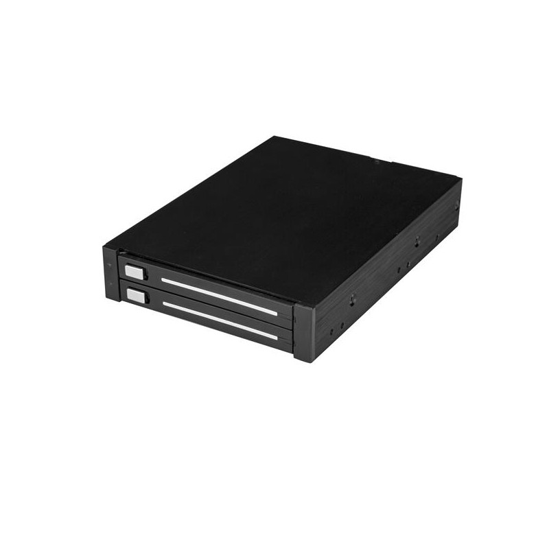 StarTech.com Dual-Bay 2.5” SATA SSD / HDD Rack for 3.5” Bay - Trayless - RAID