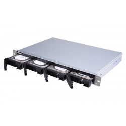 QNAP TS-431XeU NAS Rack (1U) Ethernet LAN Black, Stainless steel