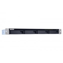 QNAP TS-431XeU NAS Rack (1U) Ethernet LAN Black, Stainless steel