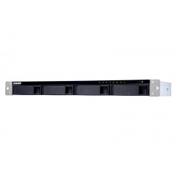 QNAP TS-431XeU NAS Rack (1U) Ethernet LAN Black, Stainless steel