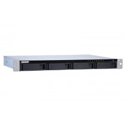 QNAP TS-431XeU NAS Rack (1U) Ethernet LAN Black, Stainless steel