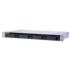 QNAP TS-431XeU NAS Rack (1U) Ethernet LAN Black, Stainless steel
