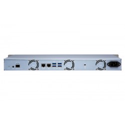 QNAP TS-431XeU NAS Rack (1U) Ethernet LAN Black, Stainless steel