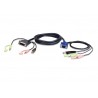 Aten 2L-7DX2U HDB-15 Male, USB A, Mini Stereo Jack DVI-I (Single Link), USB B, Mini Stereo Jack Black,Green,Pink cable interface
