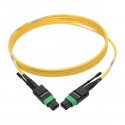 Tripp Lite MTP/MPO (APC) Singlemode Patch Cable (F/F), 12 Fiber, 40/100 GbE, QSFP+ 40GBASE-PLR4, Plenum, Push/Pull Tab, Yellow, 