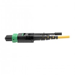 Tripp Lite MTP/MPO (APC) to 8xLC (UPC) Singlemode Breakout Patch Cable, 40/100 GbE, QSFP+ 40GBASE-PLR4, Plenum, Yellow, 3 m