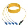 Tripp Lite MTP/MPO (APC) to 8xLC (UPC) Singlemode Breakout Patch Cable, 40/100 GbE, QSFP+ 40GBASE-PLR4, Plenum, Yellow, 5 m