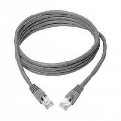 Tripp Lite Cat6a 10G-Certified Snagless Shielded STP Network Patch Cable (RJ45 M/M), PoE, Grey, 2.13 m