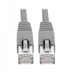 Tripp Lite Cat6a 10G-Certified Snagless Shielded STP Network Patch Cable (RJ45 M/M), PoE, Grey, 0.31 m