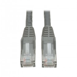 Tripp Lite Premium Cat6 Gigabit Snagless Molded UTP Patch Cable, 24 AWG, 550 MHz/1 Gbps (RJ45 M/M), Grey, 10.68 m
