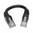 Tripp Lite Premium Cat6 Gigabit Snagless Molded UTP Patch Cable, 24 AWG, 550 MHz/1 Gbps (RJ45 M/M), Black, 15.24 cm