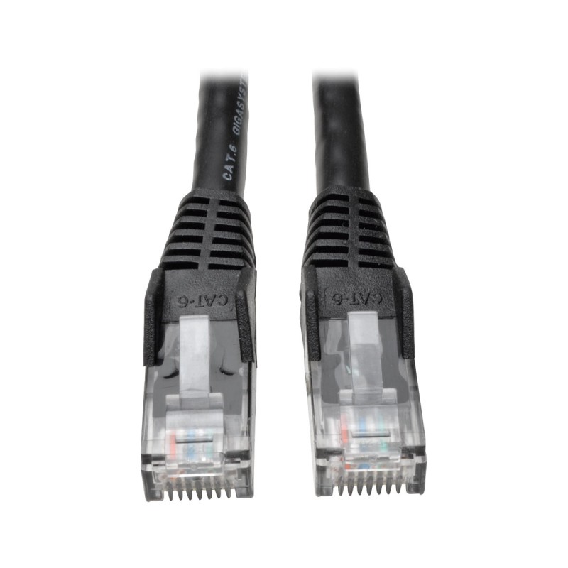 Tripp Lite Premium Cat6 Gigabit Snagless Molded UTP Patch Cable, 24 AWG, 550 MHz/1 Gbps (RJ45 M/M), Black, 22.86 m