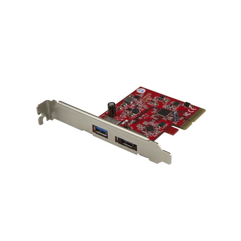 StarTech.com 2-Port USB 3.1 (10Gbps) and eSATA PCIe Card - 1x USB-A and 1x eSATA