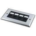 Doublegang Metal Faceplate with 4 Cat5e UTP Modules