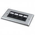 Doublegang Metal Faceplate with 4 Cat5e UTP Modules