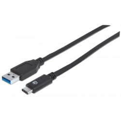 Manhattan USB 3.1 Gen2, 1 m 1m USB C USB A Male Male Black USB cable