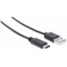 Manhattan 1m, USB 2.0-A/USB-C 1m USB A USB C Male Male Black USB cable