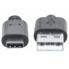 Manhattan 1m, USB 2.0-A/USB-C 1m USB A USB C Male Male Black USB cable
