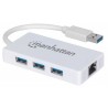 Manhattan 507578 USB 3.0 (3.1 Gen 1) Type-A 5000Mbit/s White interface hub