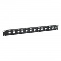 Tripp Lite 12-Port 1U Rack-Mount Unshielded Blank Keystone/Multimedia Patch Panel, RJ45 Ethernet, USB, HDMI, Cat5e/6